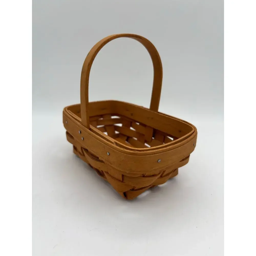 Longaberger 2000 Vintage Handwoven Mini Rectangular Basket w/ Handle